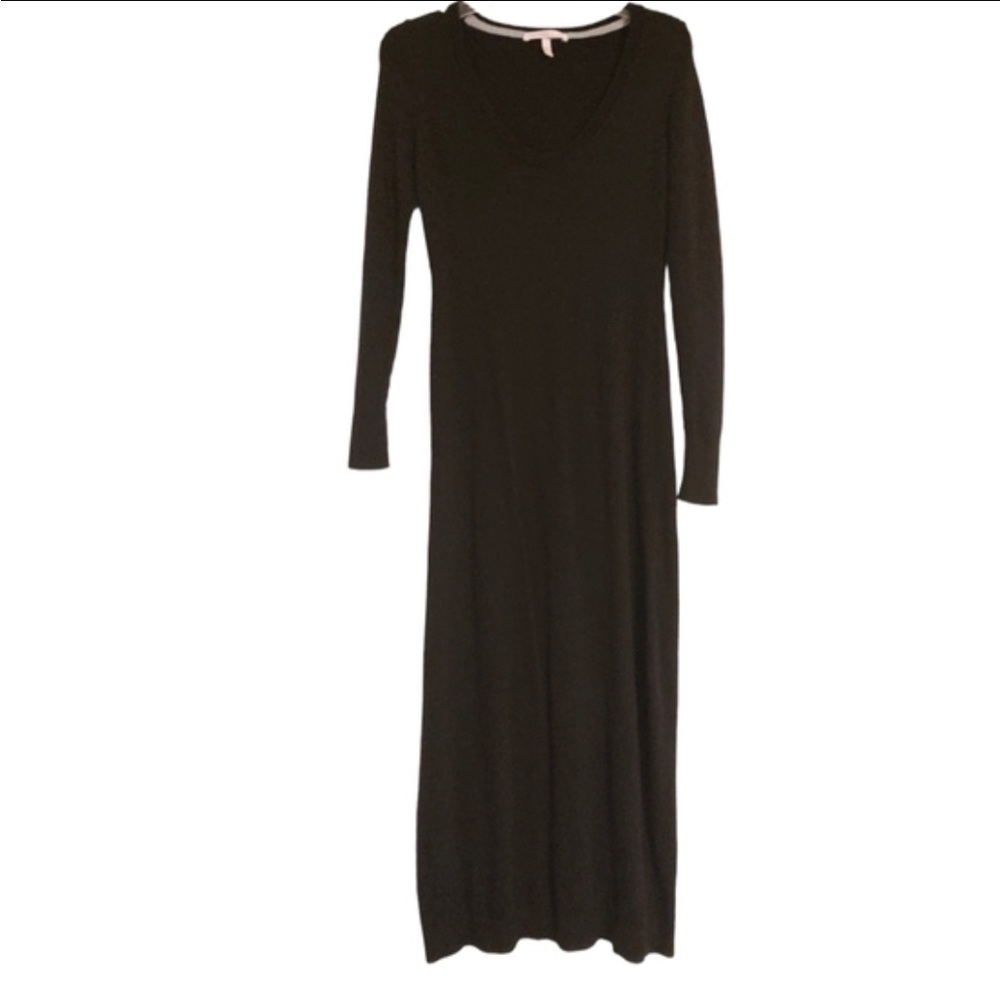 Victoria's Secret V Neck Maxi Sweater Dress Cashmere Blend Black SP
